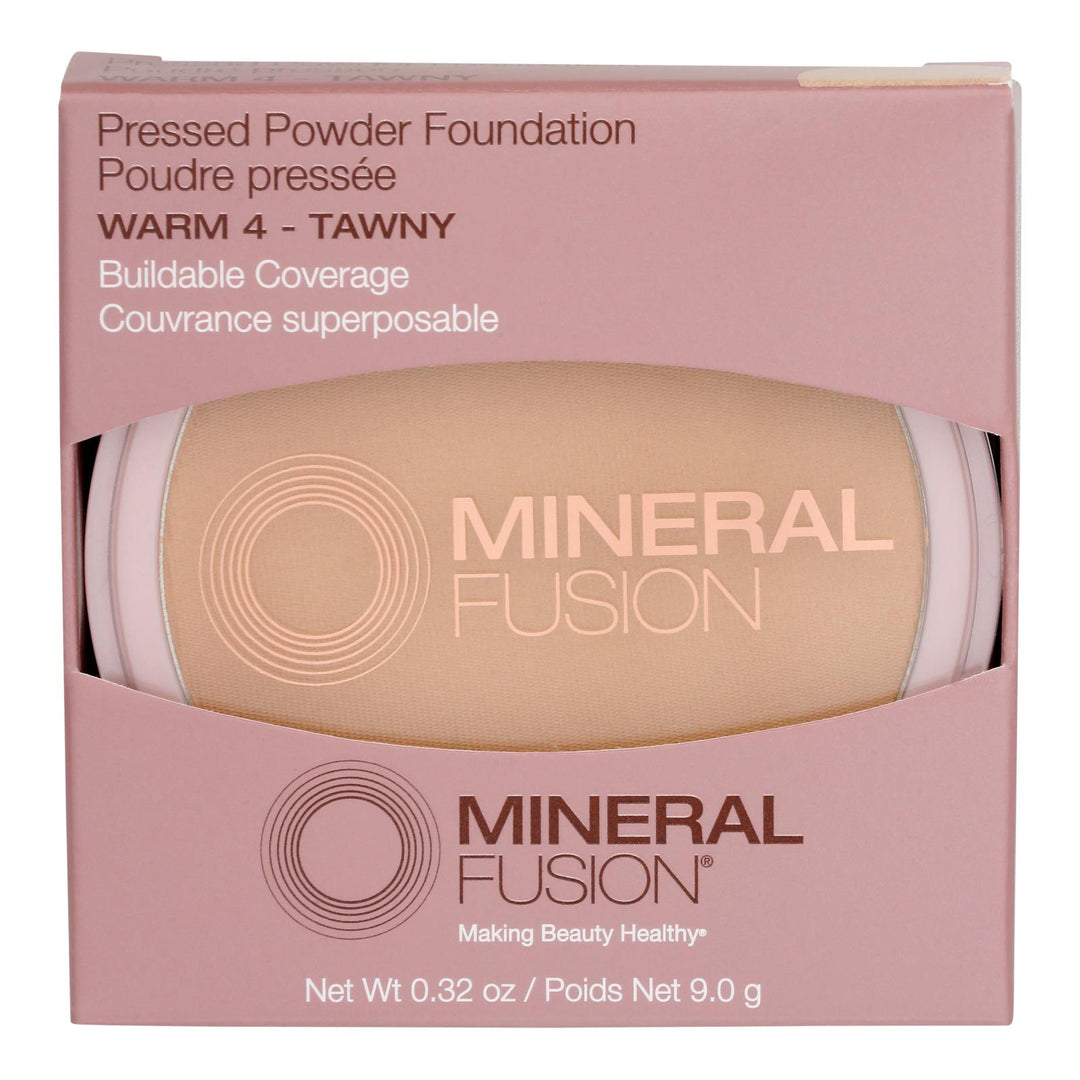 Mineral Fusion - Mkup Pressed Powder Warm 4 - 1 Each - .32 Oz - Maras Green
